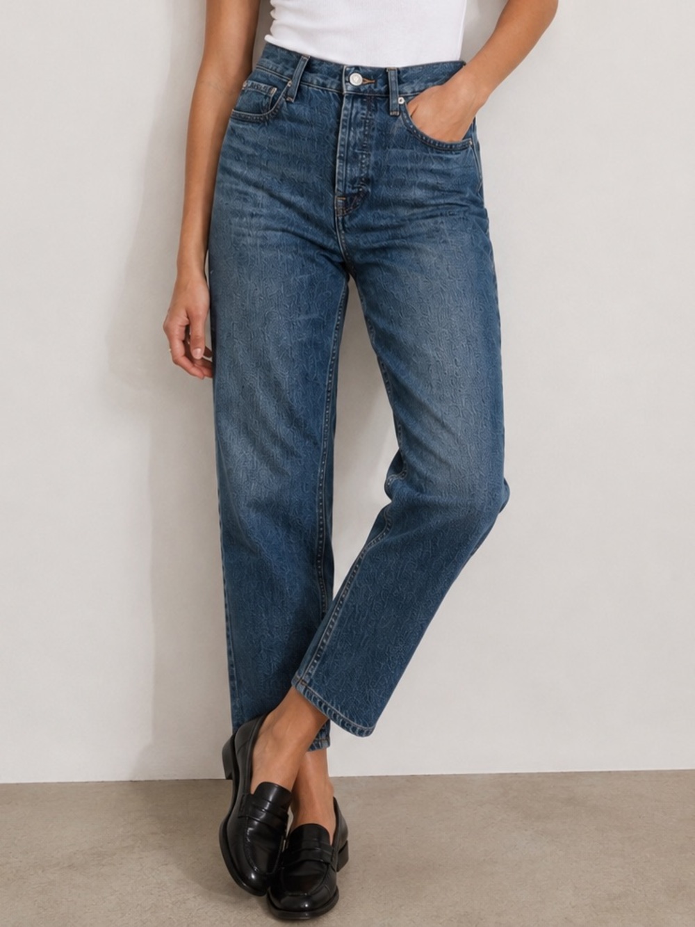 Everlane The 90s Cheeky Jean Women’s 23 Ankle High Rise Organic Cotton Button Fl